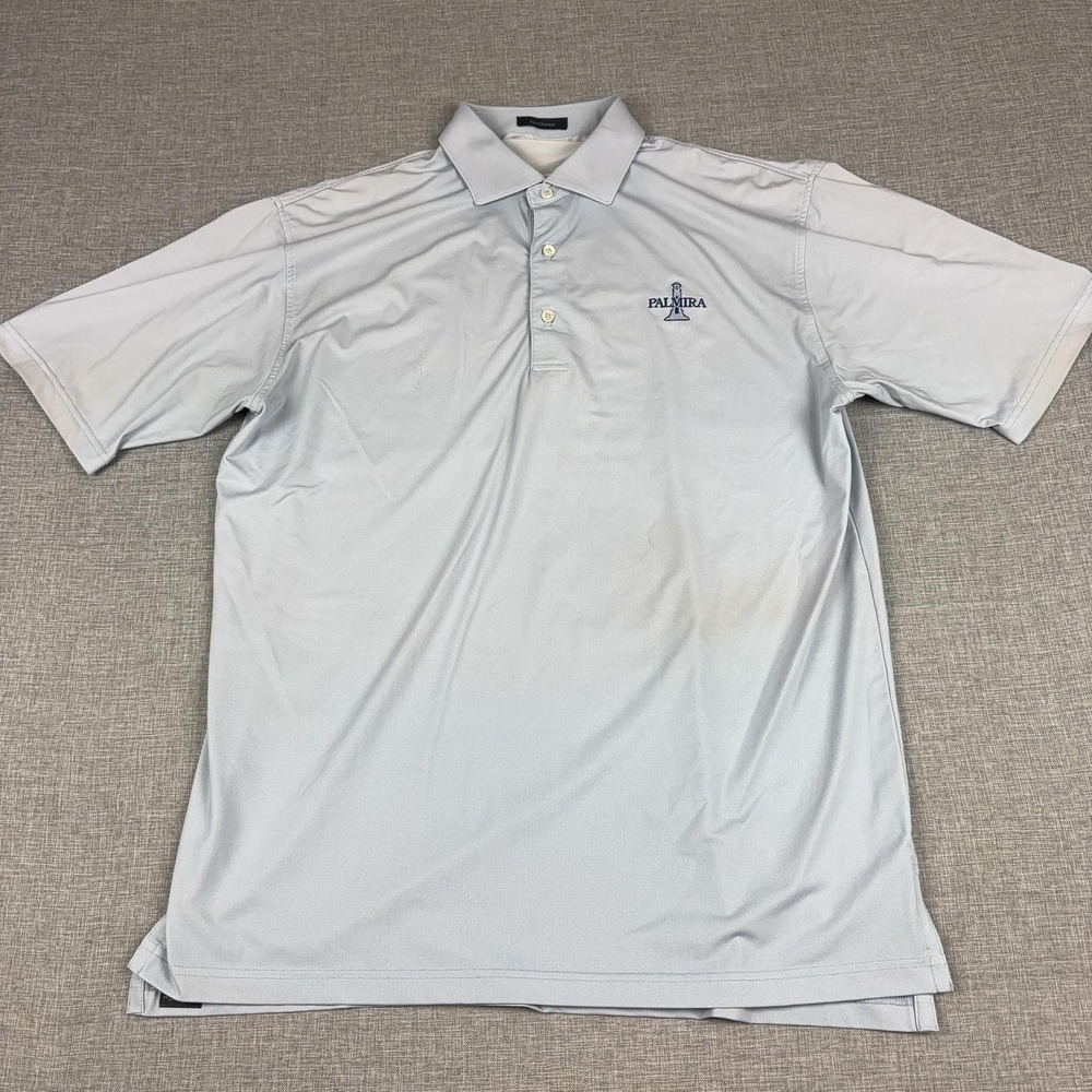 Turtleson Polo Shirt Mens L Gray Palmira Golf Embroidered Logo Short Sleeve Knit